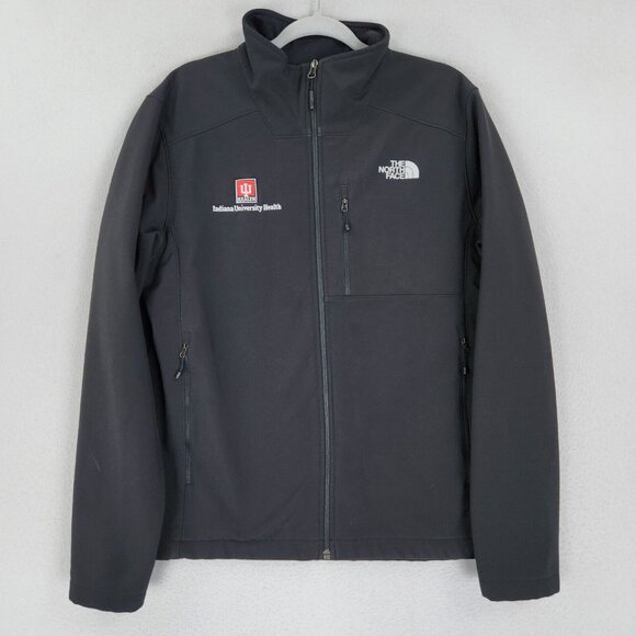The North Face Jacket Mens Medium Black Apex Barrier Soft Shell IU Health Casual - Picture 1 of 16
